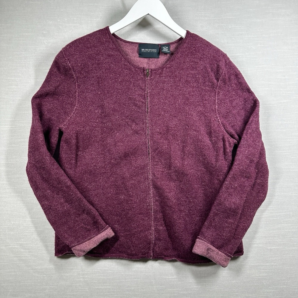 Bridgetown Collection Sweater Womens Large Purple Wool Cozy Office Minimalist